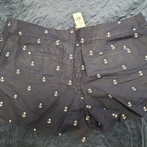 Loft shorts blue w/white embroidered anchors